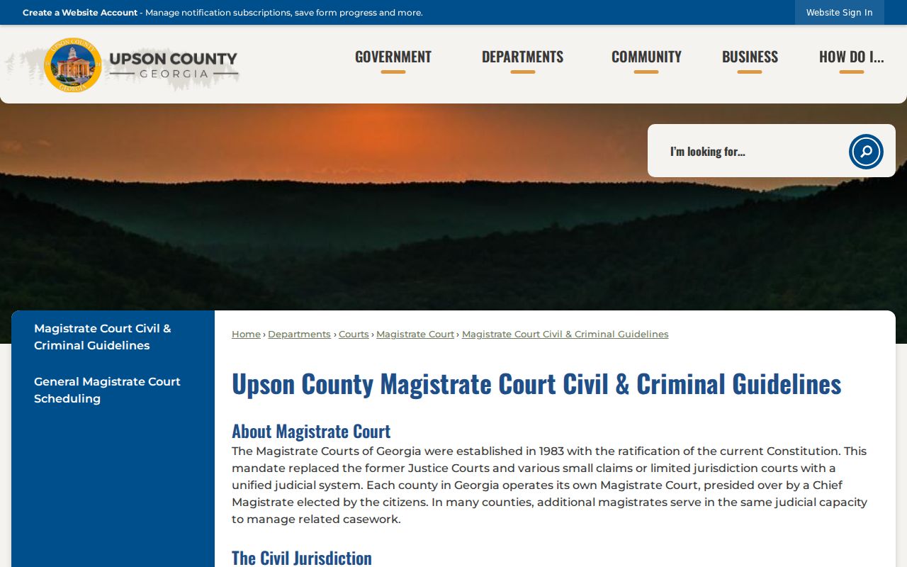 Upson County Magistrate warrant guidelines