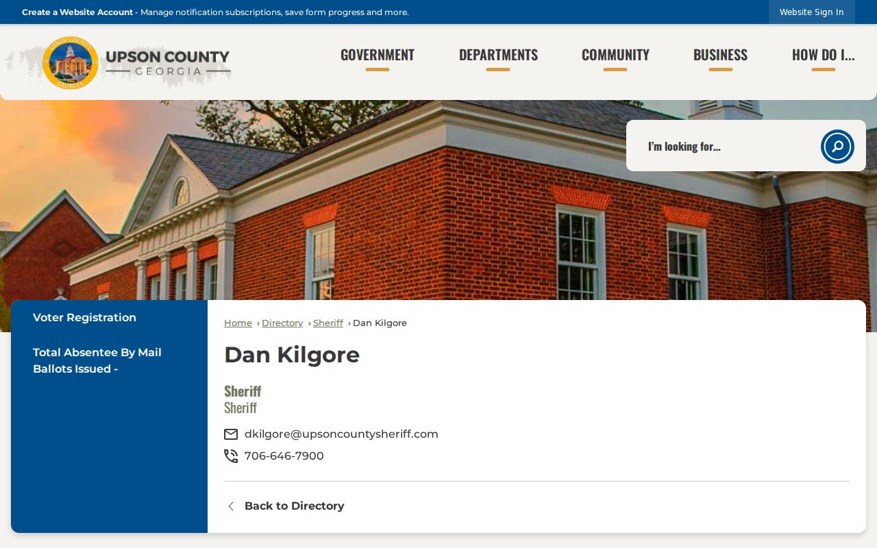 Upson County Sheriff directory contact source
