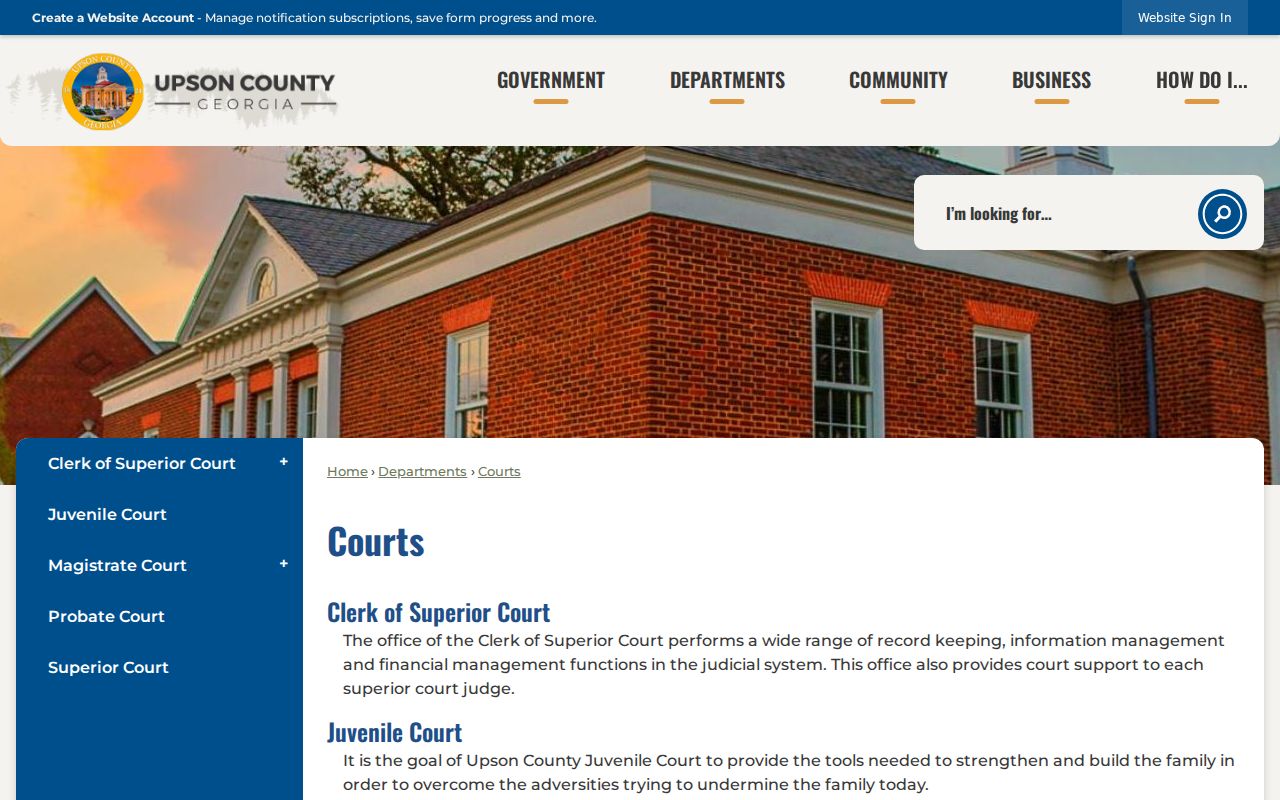 Upson County official courts overview