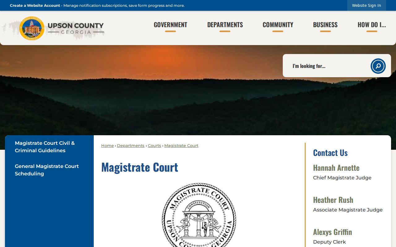 Upson Magistrate Court information